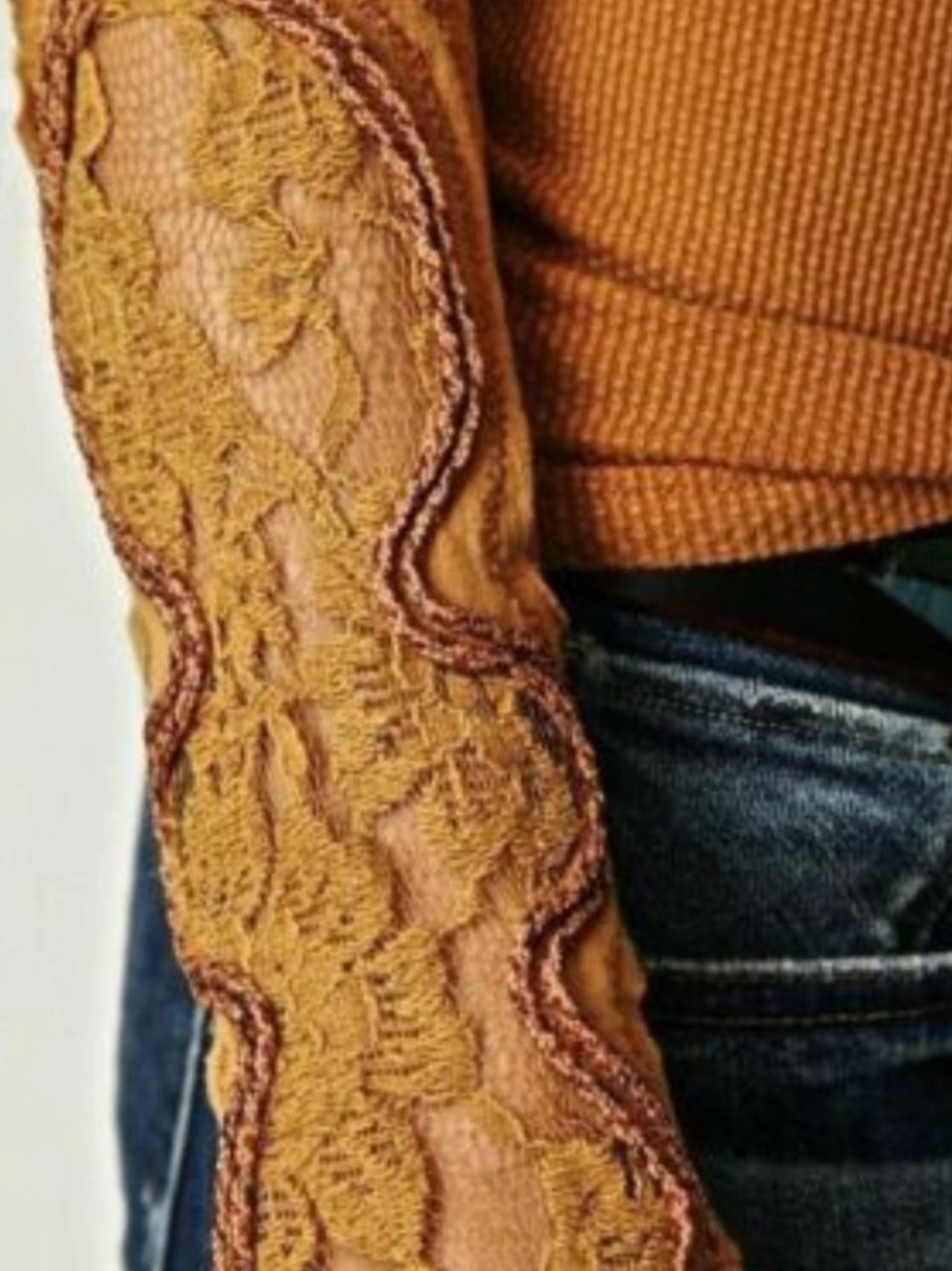 Free People Crafty Cuff Thermal - Size M, Ochre - Picture 7 of 10